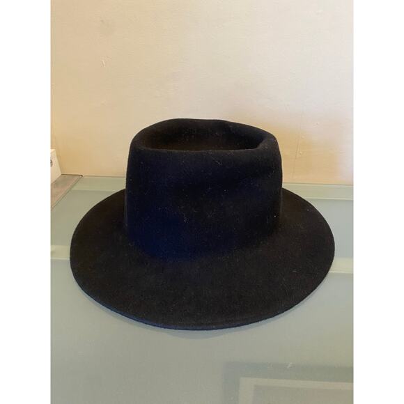 Brookes boswell felt hat Womens large rounded or cowboy pippin black lightweight
